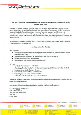 Stellenanzeige Servicetechniker GSG Robotics als PDF zum Download